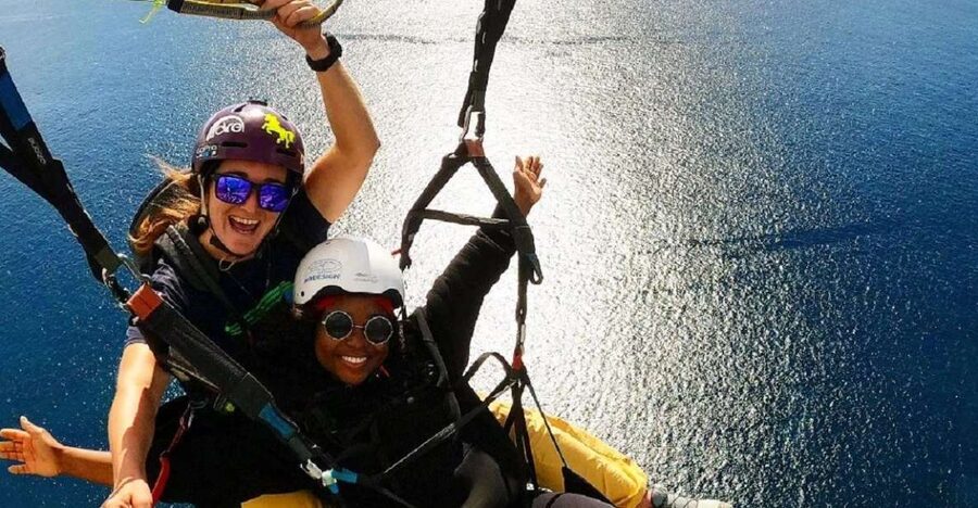 Costa Adeje: Tandem Paragliding Flight with Pickup - Taking off above Costa Adeje