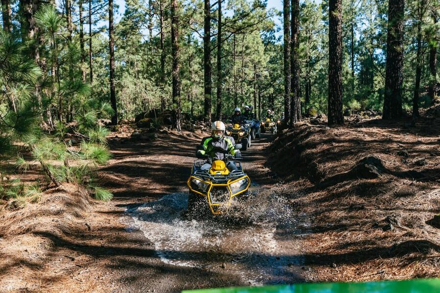 From Costa Adeje: Mount Teide Forest Off-Road Quad Bike Tour - Getting ready at the quad base