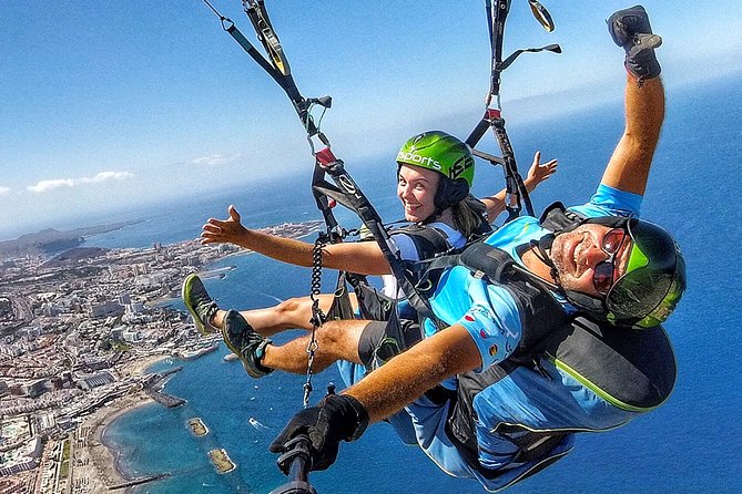 GOLD paragliding flight including videos/photos, t-shirt and a bottle of Cava - Leaving Costa Adeje for the takeoff hill