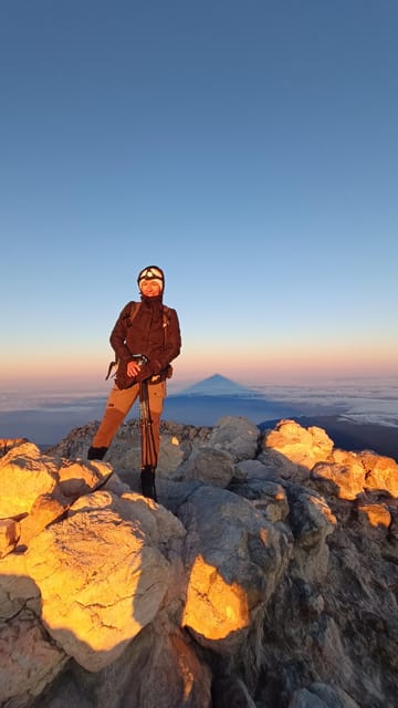 Hiking Summit of Teide by night for a sunrise and a Shadow - Sunrise, the summit, and Teide’s shadow
