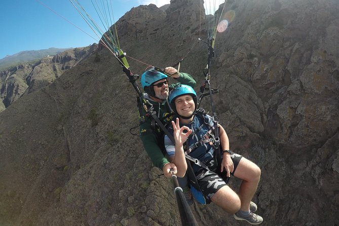 Paragliding Tandem Flight over Costa Adeje with FREE pick up!!! - The view toward Barranco del Infierno and Tejina Mountain