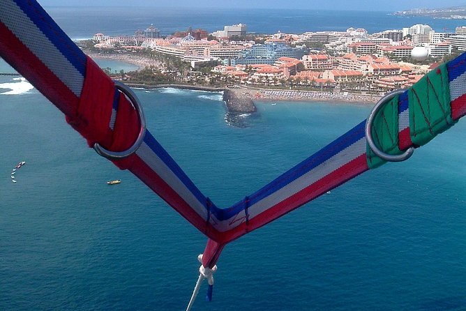 Parascending Tenerife. Stroll above the south Tenerife sea - The optional splash and the photo package
