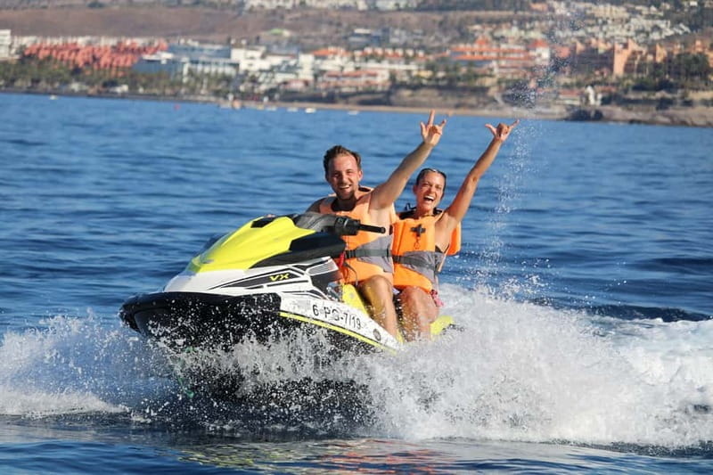 Puerto Colón: Tenerife Coast Jet Ski Tour with Photos - Riding out from Puerto Colón