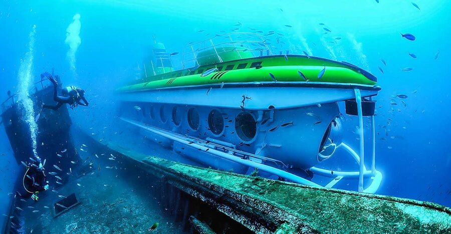 Southern Tenerife: 50-Minute Submarine Dive - Boarding the yellow Sub Fun Cinco