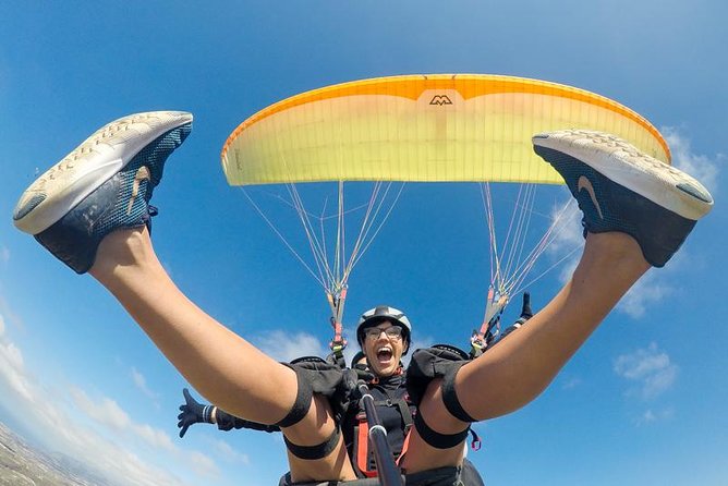 Tandem Paragliding Flight in South Tenerife - Leaving the coast for Taucho or Ifonche