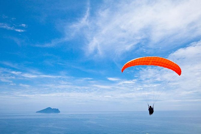 Tandem Paragliding Flight over Tenerife - Taking off above Tenerife from Taucho