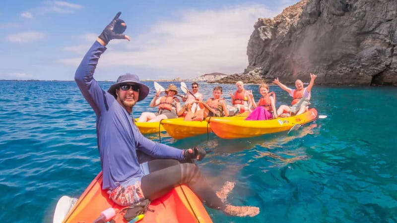 Tenerife: Kayak & Snorkeling Tour - Small Groups - Paddling out from Los Cristianos Beach